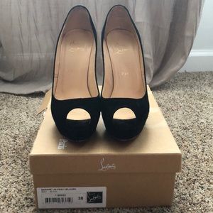 Suede peep toe Christian Louboutin